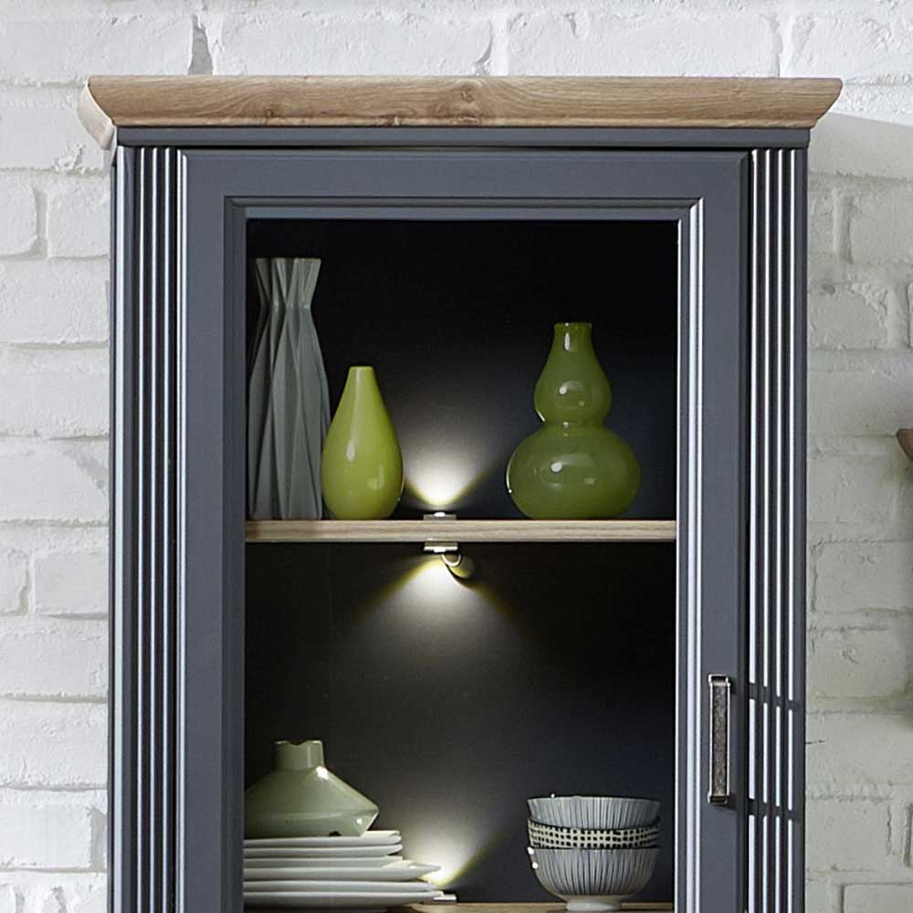 66x204x42 Landhausvitrine beleuchtet LED - Thumbs
