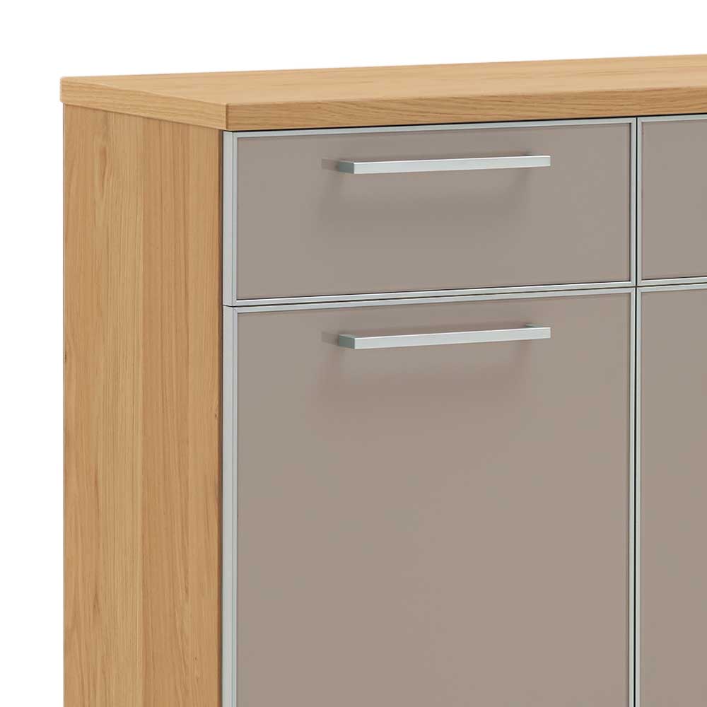 Schuhschrank Diecca in Taupe Glas beschichtet
