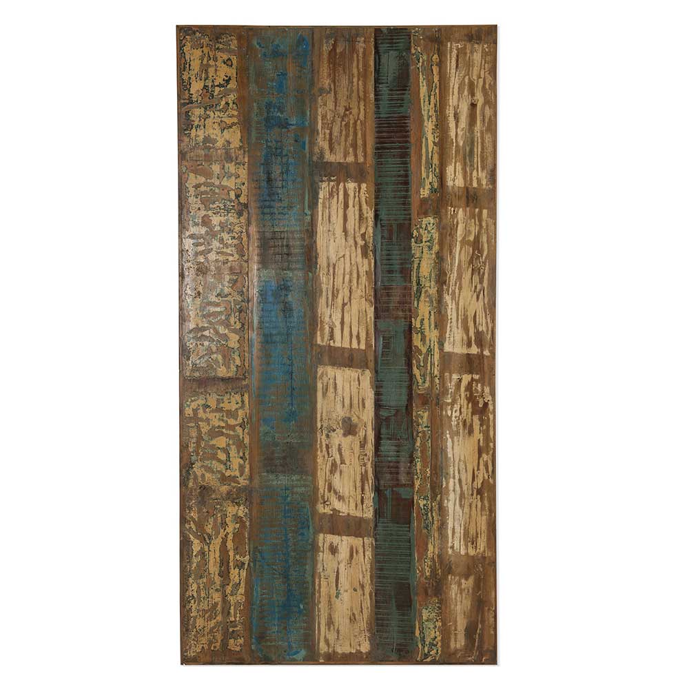 Design Tisch mit bunter Altholzplatte Shabby - Enyi