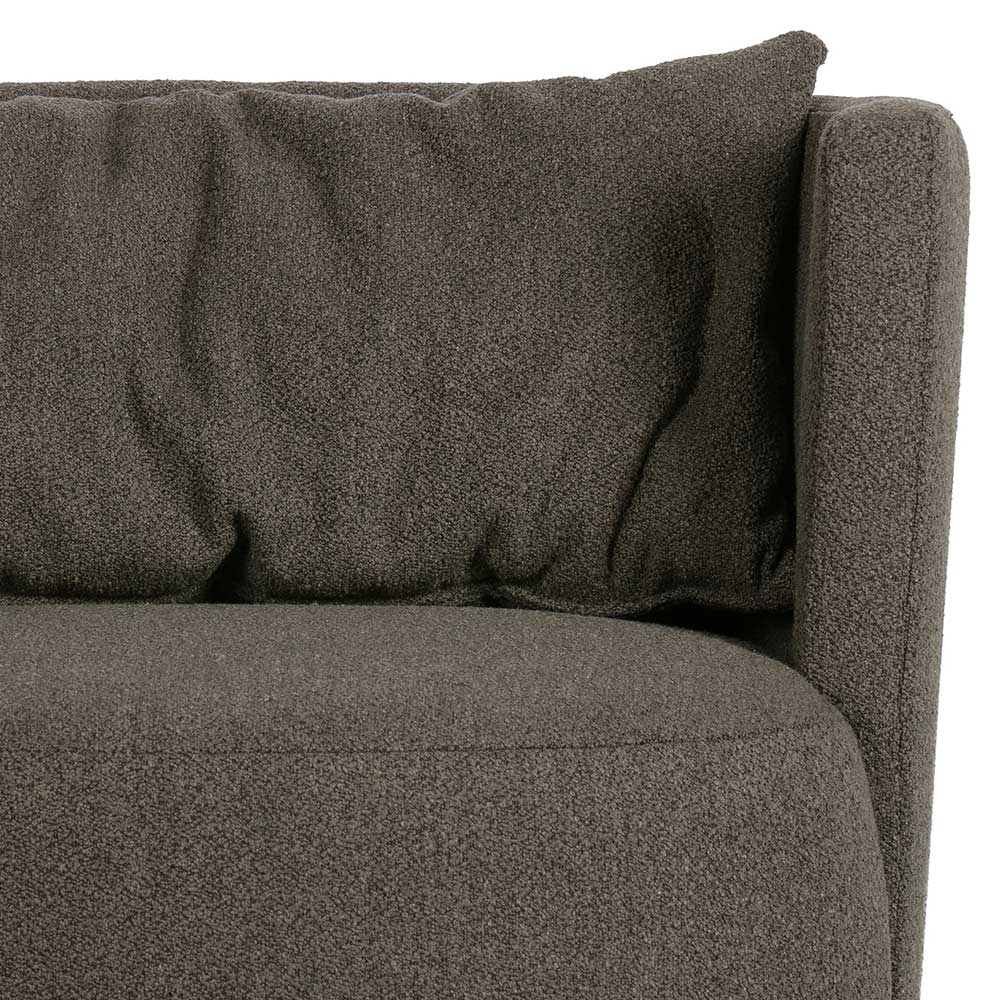Design Lounge Sessel aus Boucle in Braun - Navino