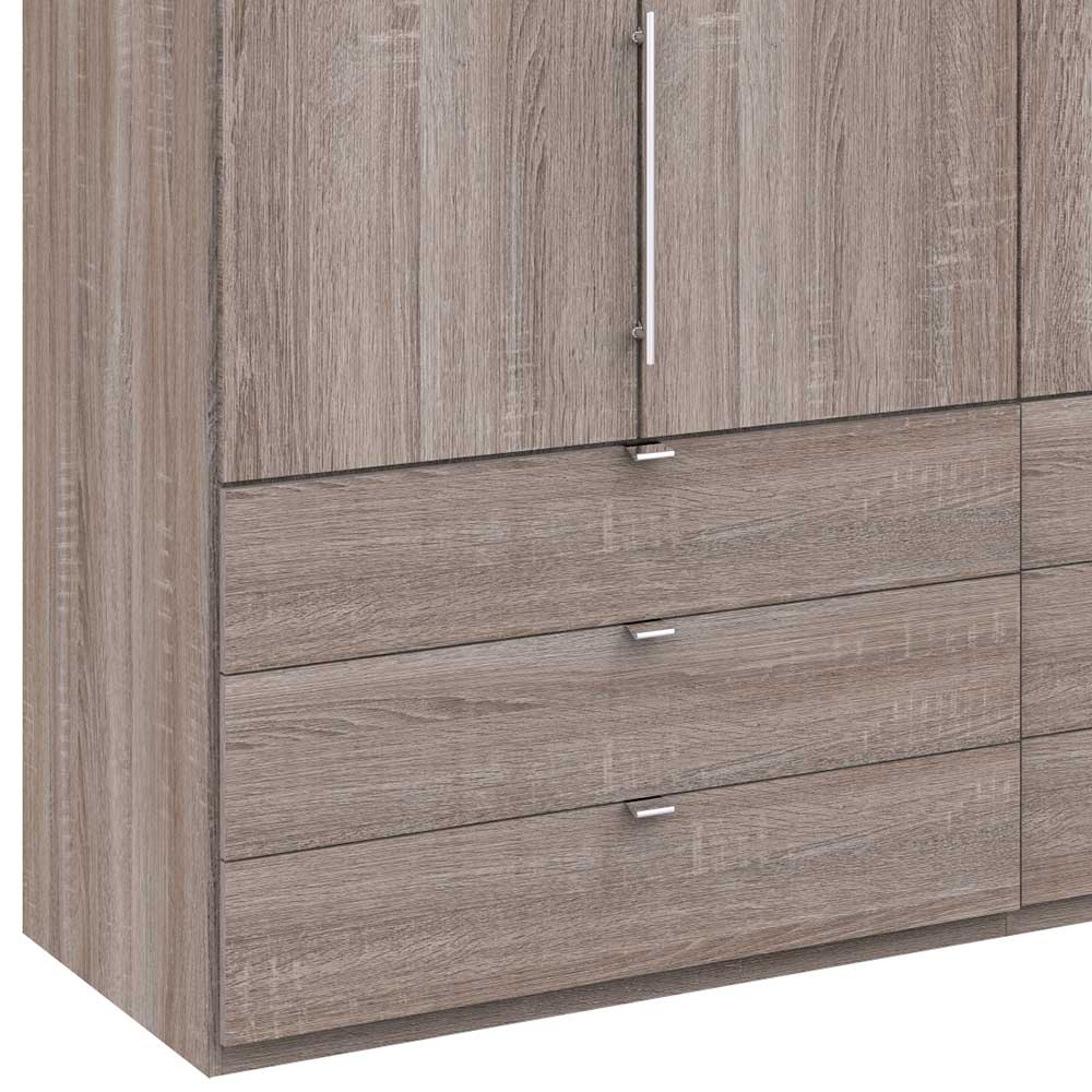 Kombi Falttüren-Schrank mit sechs Schubladen - Crenba