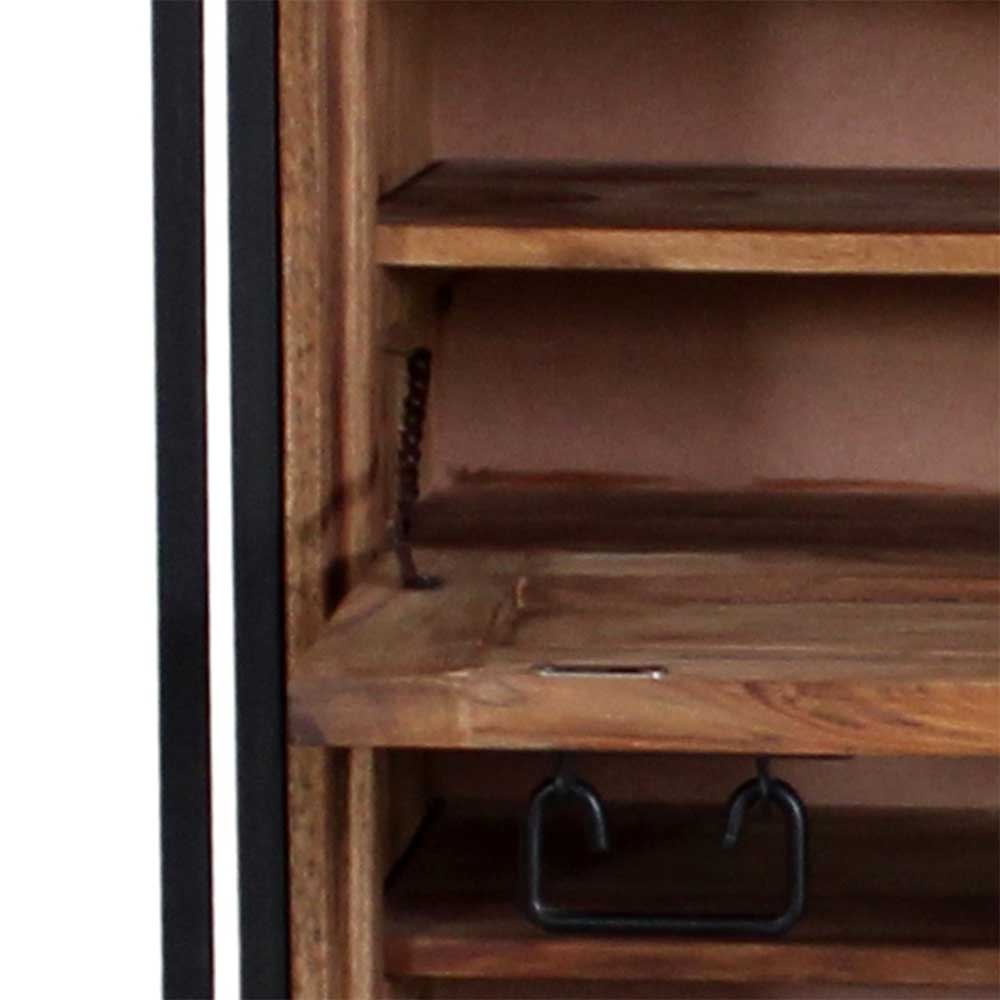 Schuh Klappenschrank Mendoza aus Akazie Massivholz