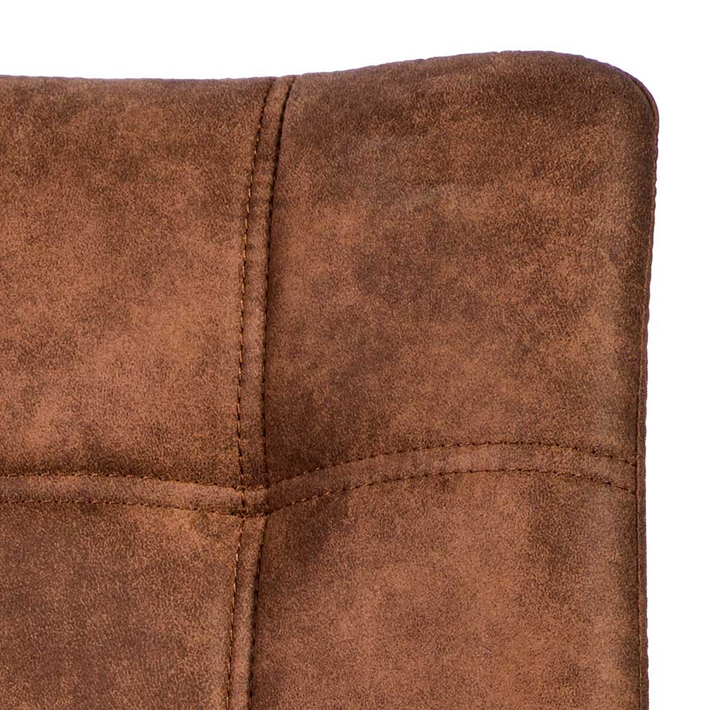 Moderner Polsterstuhl in Cognac Braun Microfaser - Clarey