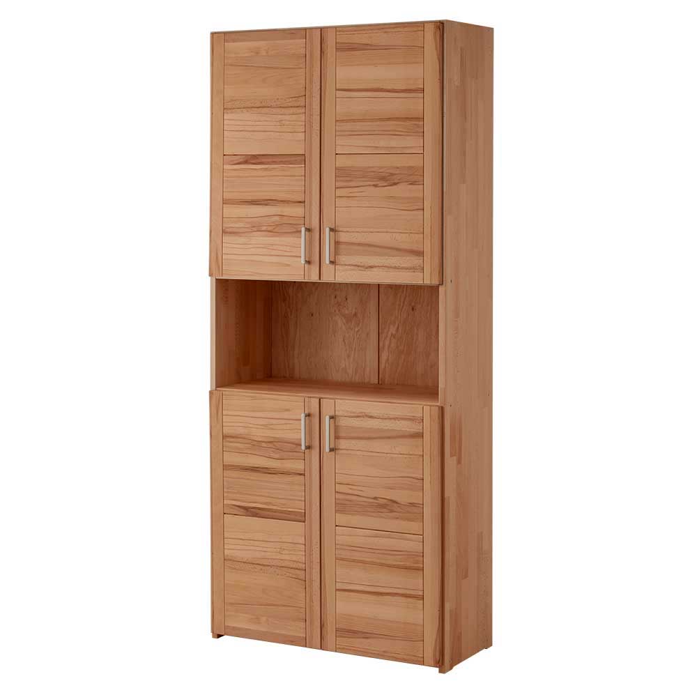Hoher Büroschrank aus Kernbuche mit viel Stauraum für Ordner und Unterlagen – Naxos