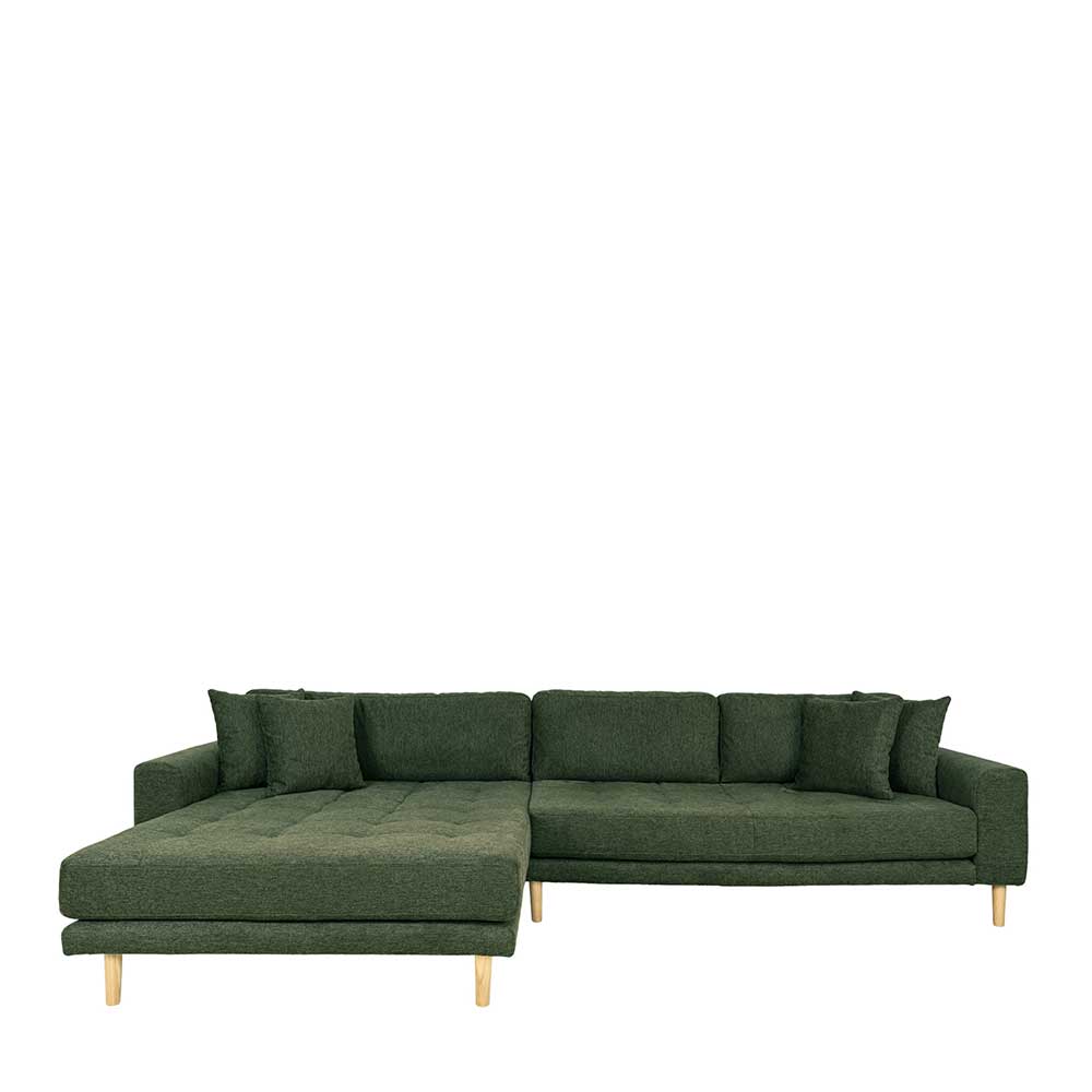 Ecksofa in Oliv Grün & Eiche Natur - Regiao