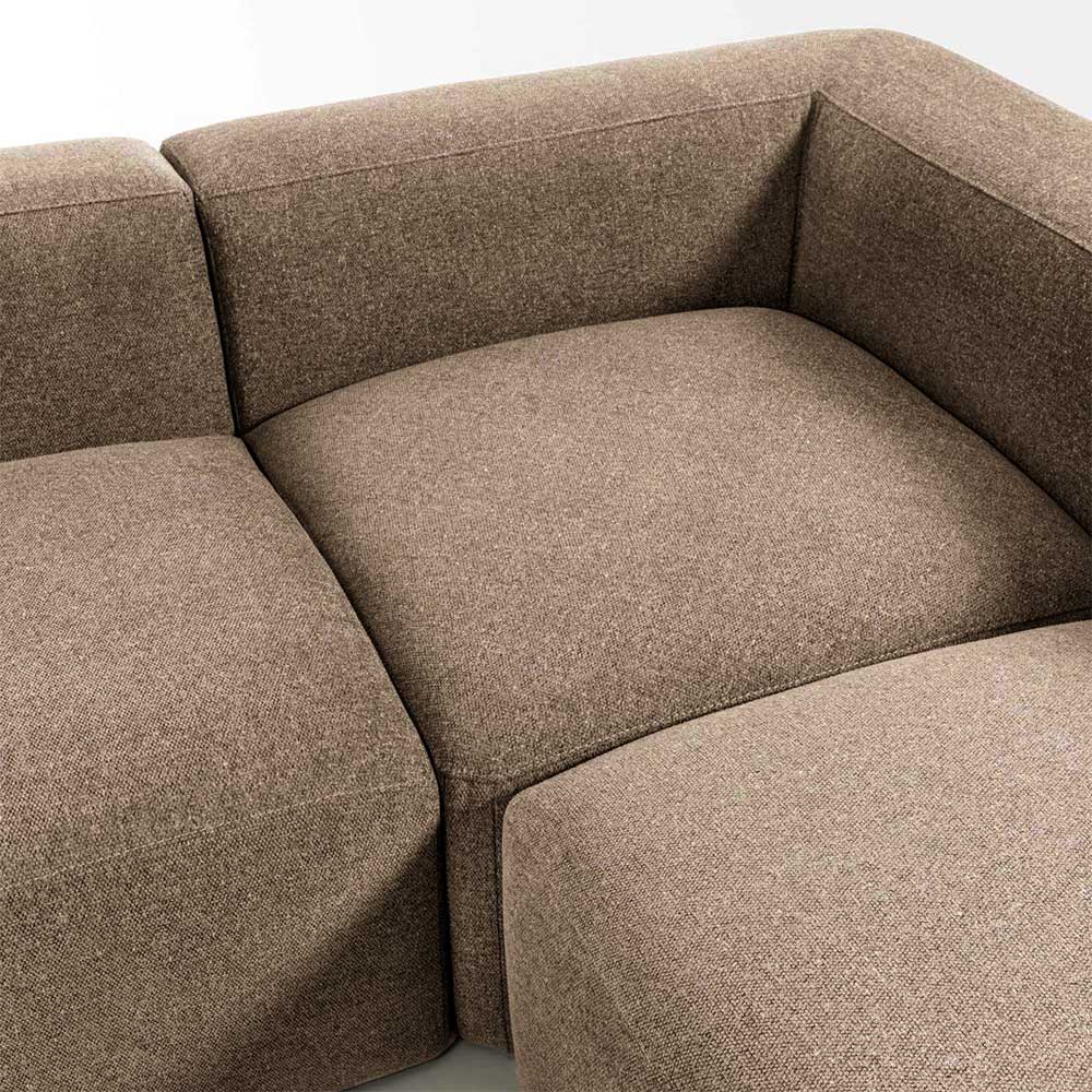 320x290 Eckcouch mit Armlehnen aus Chenille in Beige - Jenaro