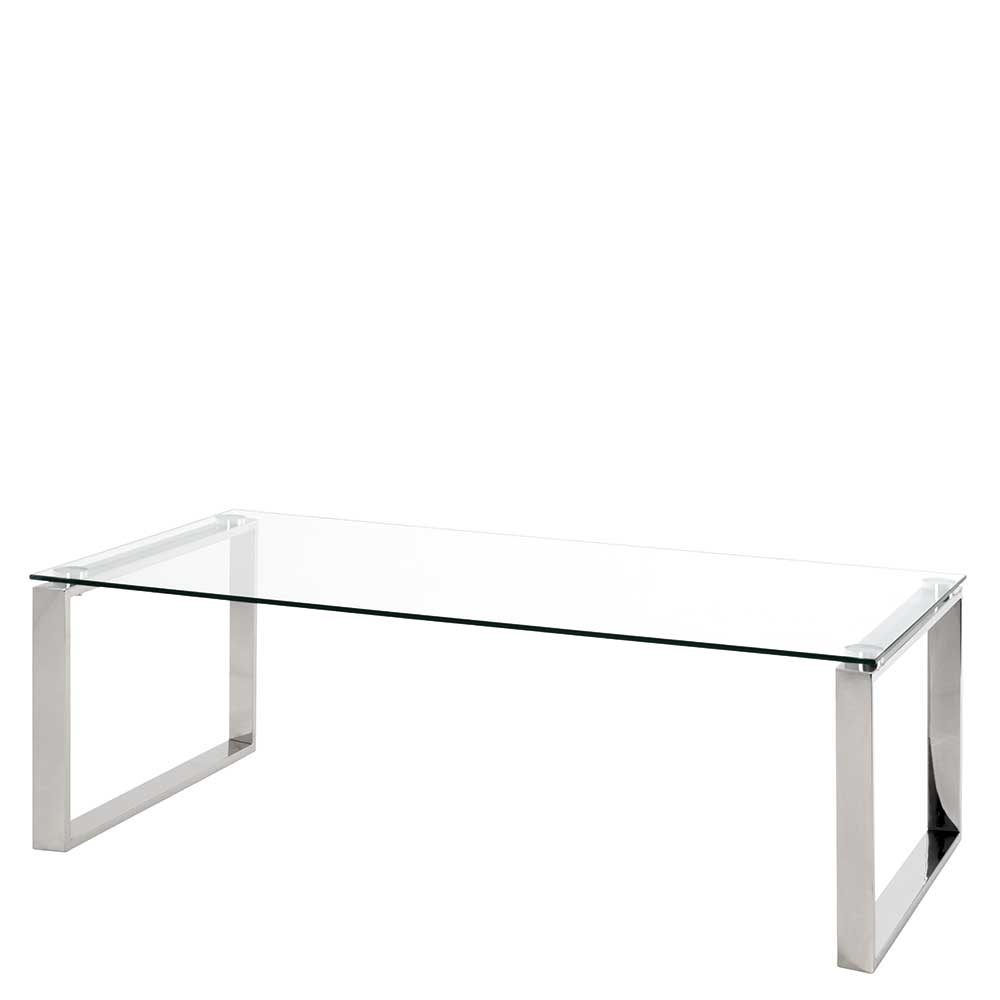 120x60 cm Wohnzimmertisch mit Glasplatte - Ulma