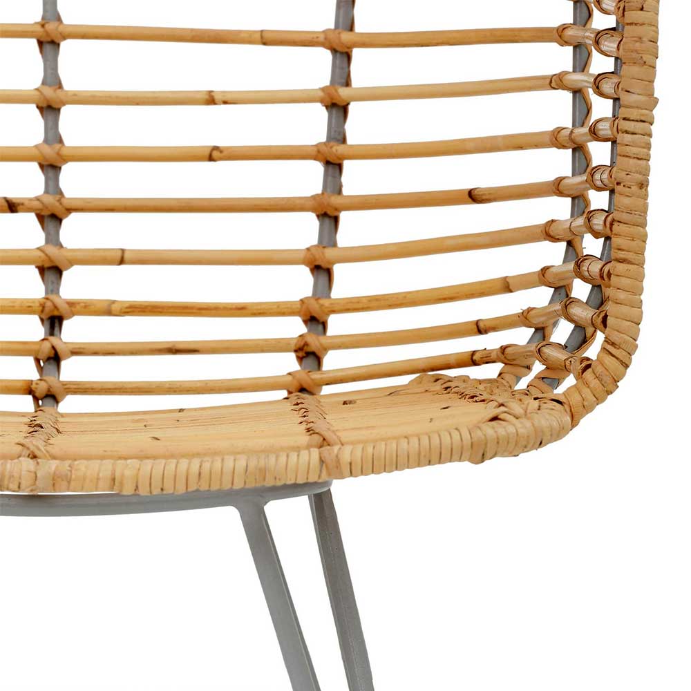 Rattan Korbsessel mit Metallgestell - Levitanas (2er Set)