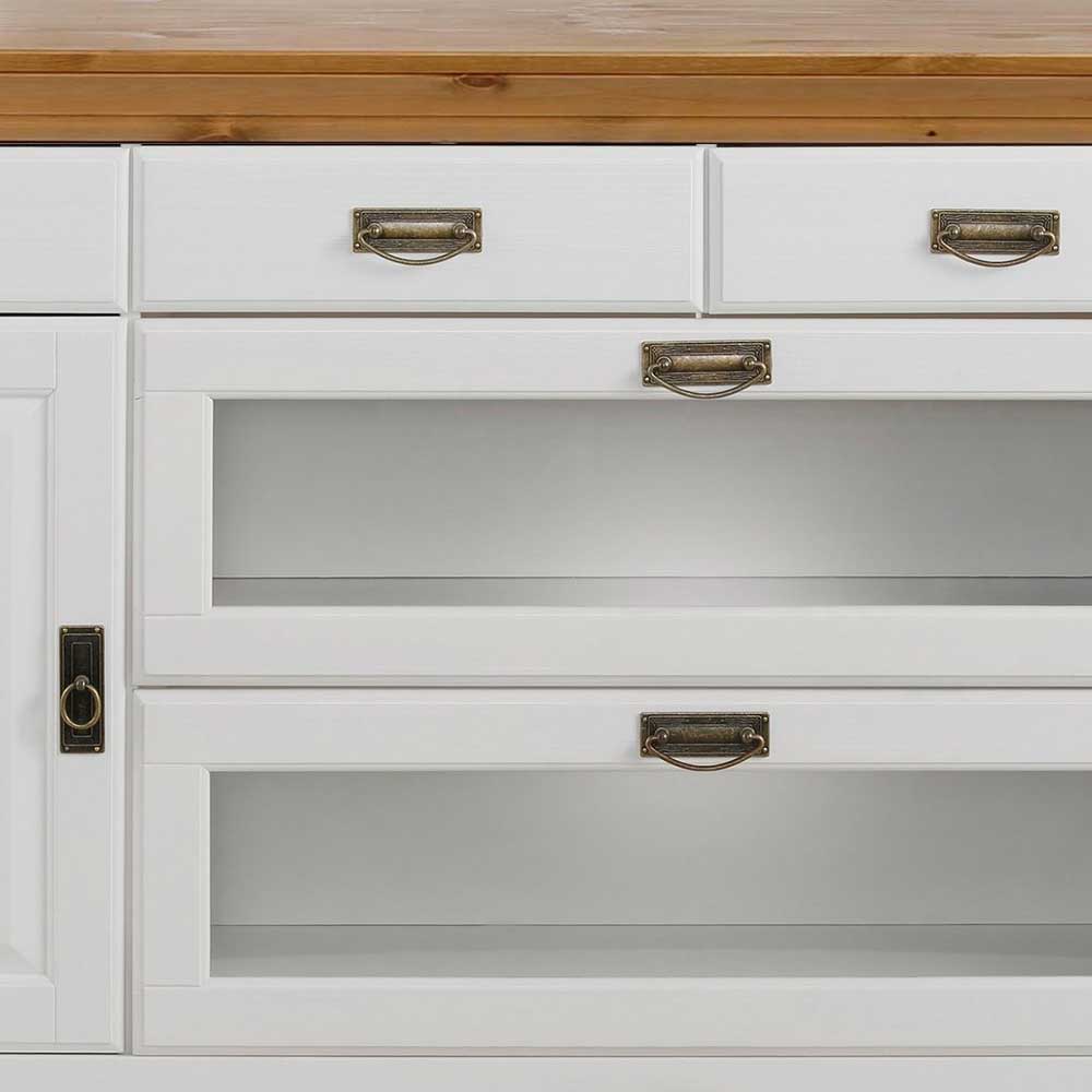 Moderner Buffetschrank in Weiß & Honig - Brasivon