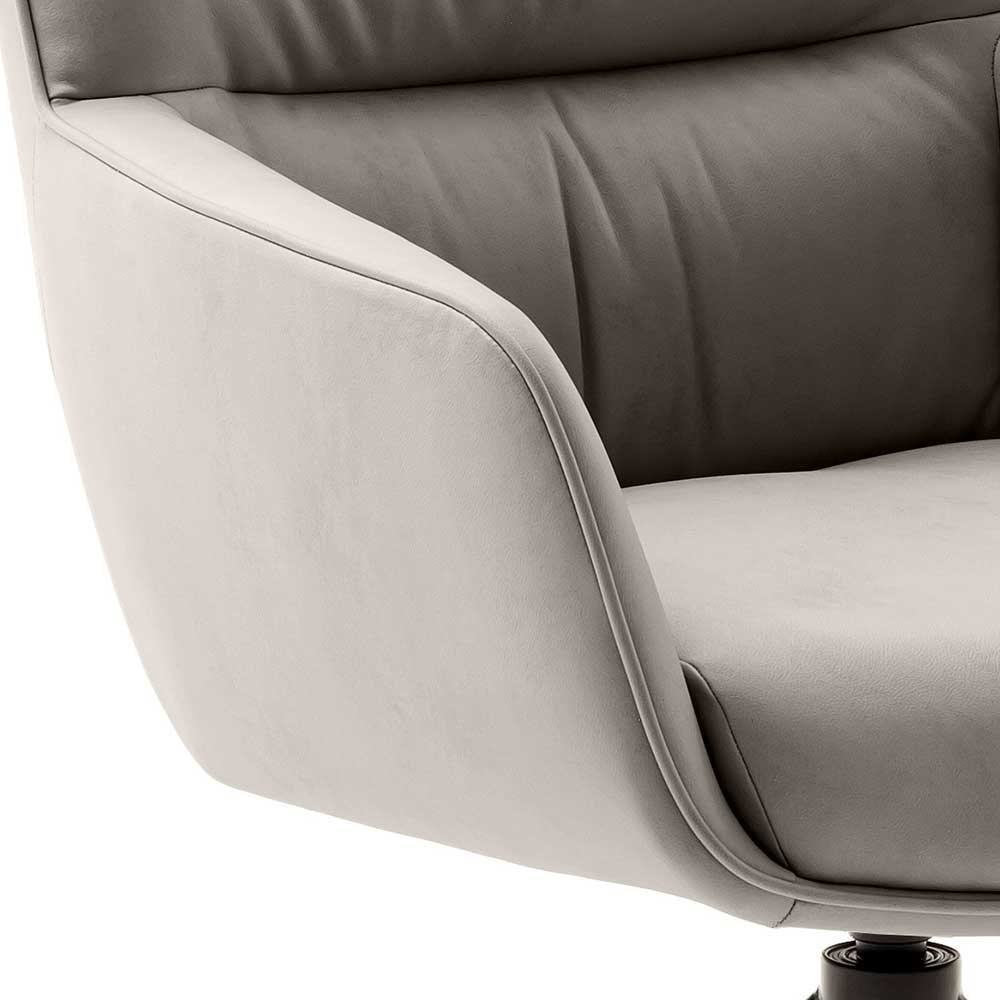 Leder Esstischstühle in Creme - drehbar - Klimaca (2er Set)
