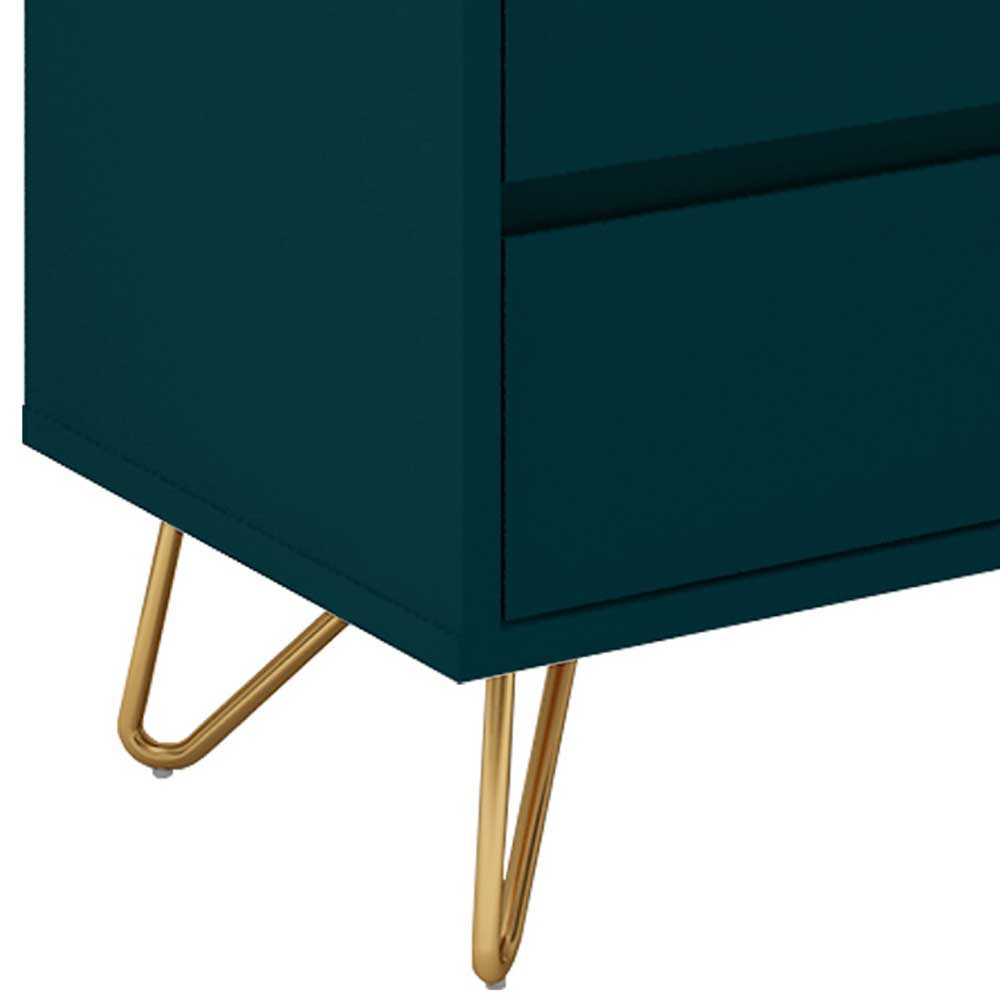 Kommode in Petrol mit kurzen Hairpin Legs - Clamps