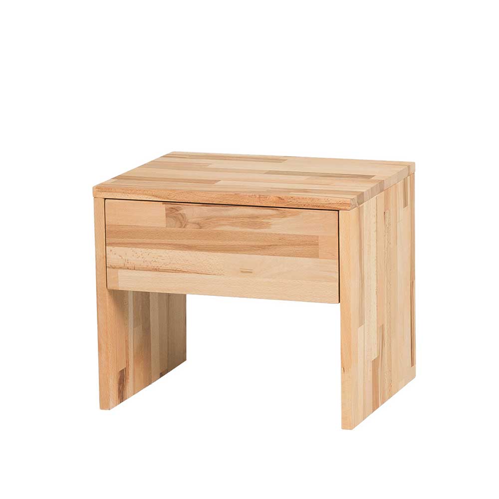 Massivholz Doppelbett Acientra aus Kernbuche geölt (dreiteilig)