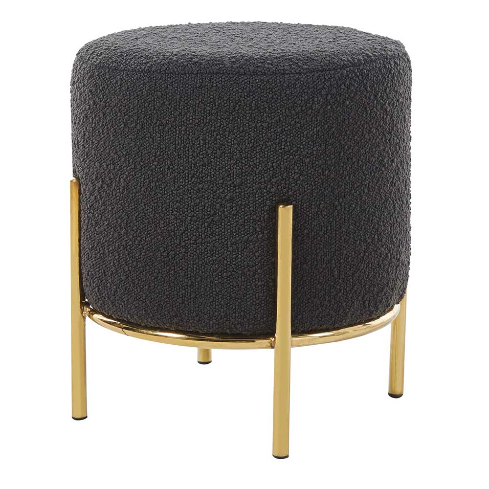 Hocker in Anthrazit Boucle Bezug - Perceval