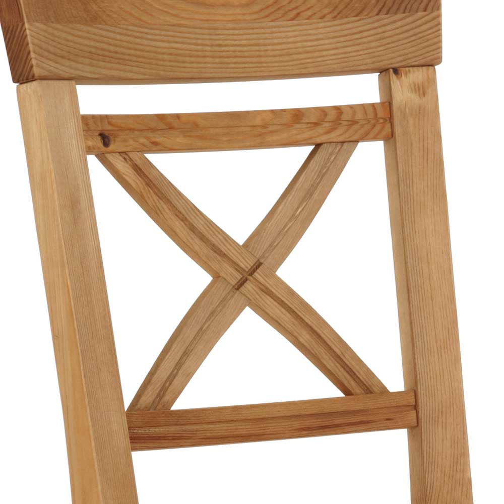 Landhaus Holzstuhl zweifarbig - Viensta (2er Set)