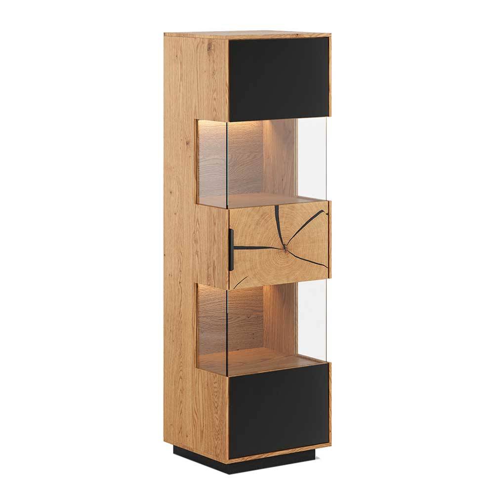 Wohnzimmerschrank aus Eiche und Glas - Masicuri