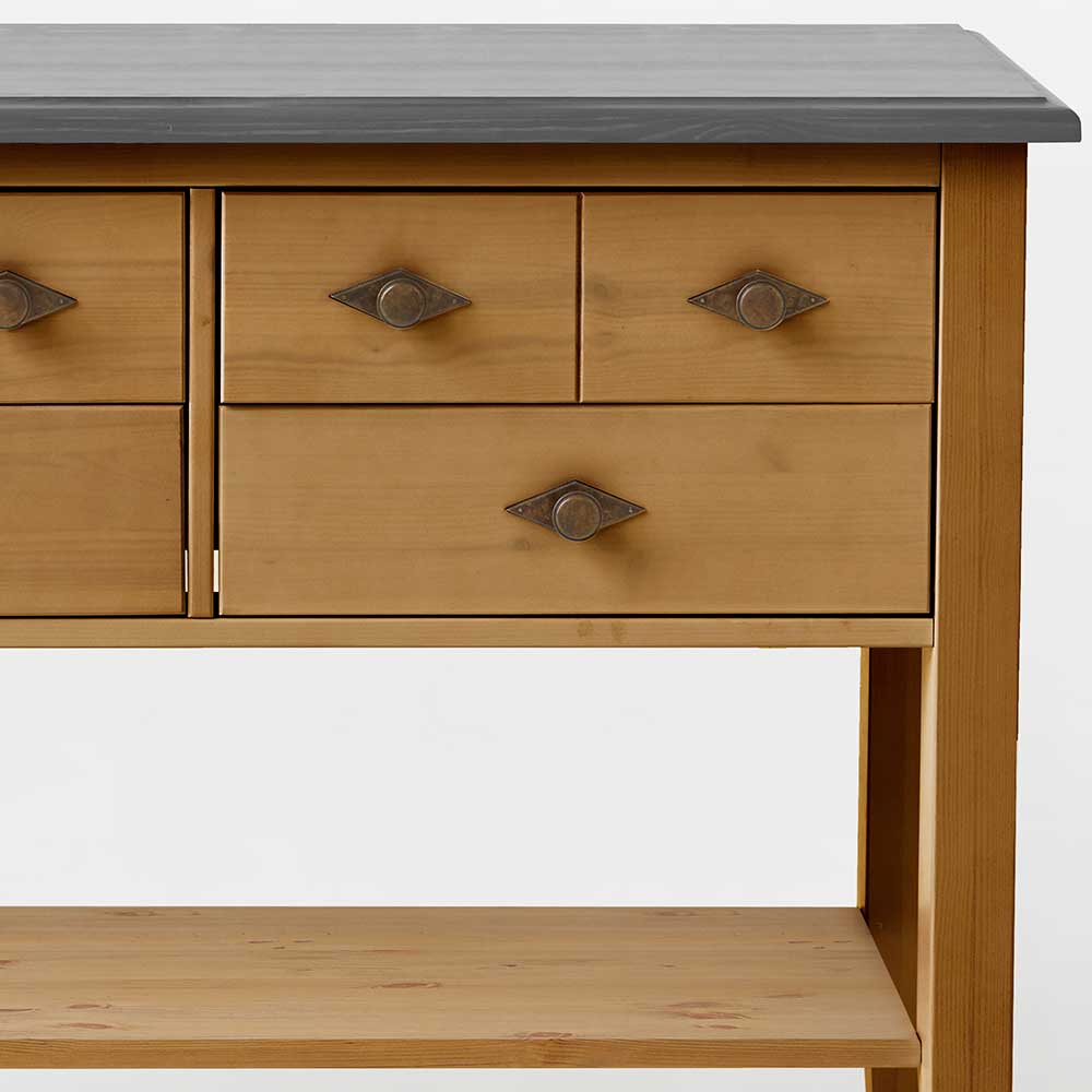 102x79x35 Landhaus Kommode Tisch mit vier Schubladen - Eshelas