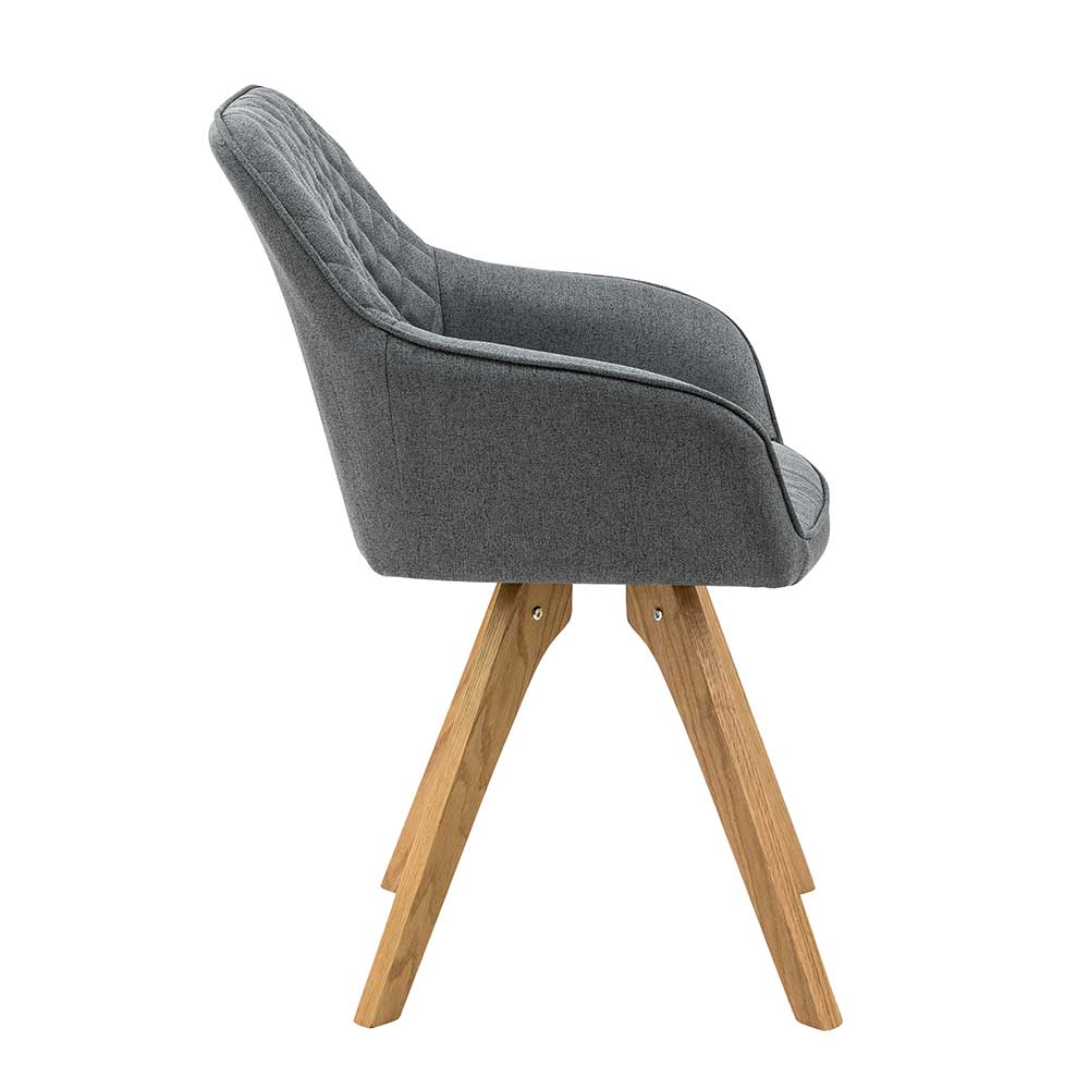 Esszimmer Tischsessel in Grau - Izmael (2er Set)