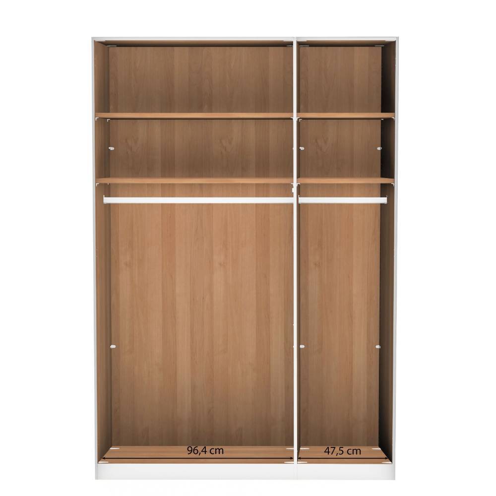 3-türiger Schlafzimmer-Kleiderschrank teilmassiv - Crucav