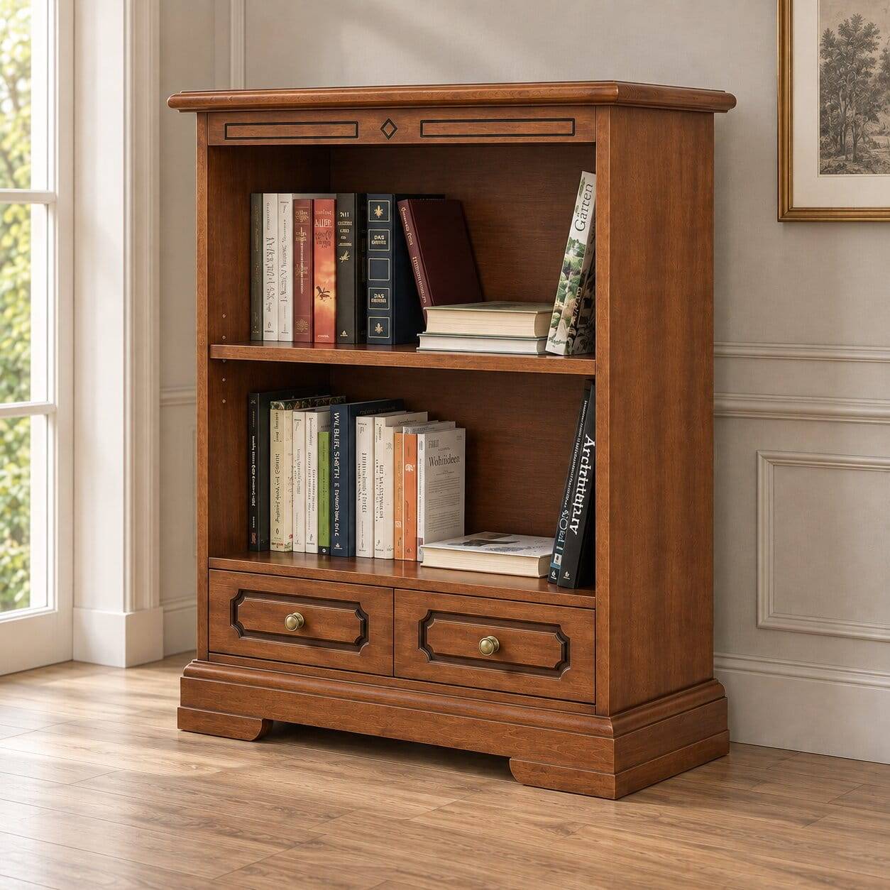 84x98x34 Kompaktes Regal in Nussbaumfarben - Kimms