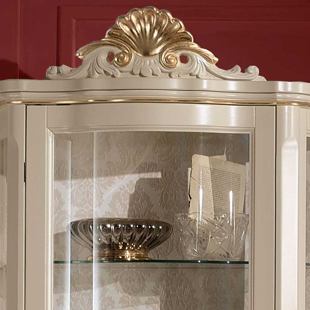 Barockstil Vitrine in Weiß & Gold - Datalera
