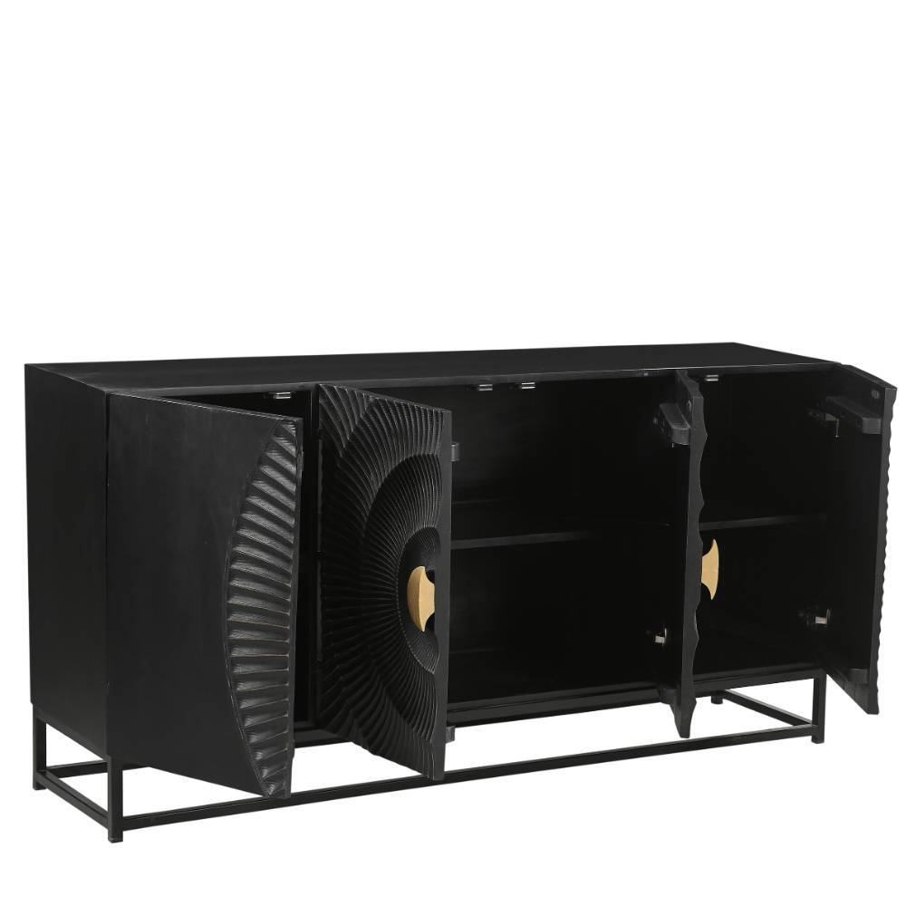 Design Sideboard in Schwarz und Gold - Oglio