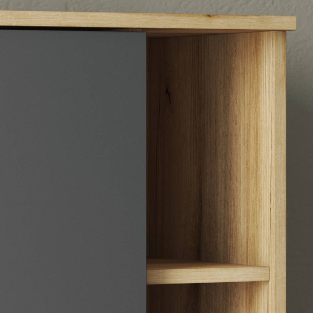 Breiter Bad-Midischrank in Grau - Niniana