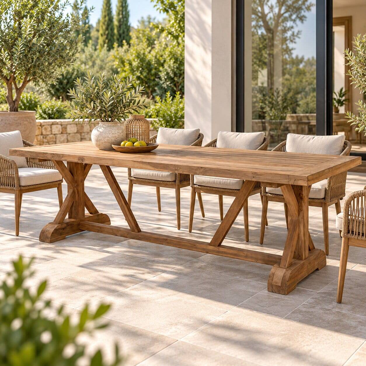 Rustikaler Gartentisch aus Teak Massivholz - Acess
