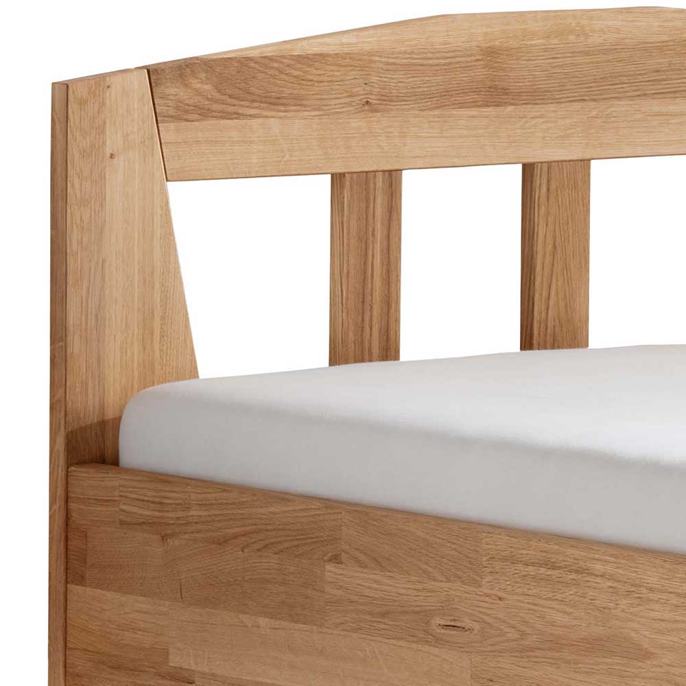 Komfortbett Kopfteil aus massiver Wildeiche mit Lattenrost – Anny