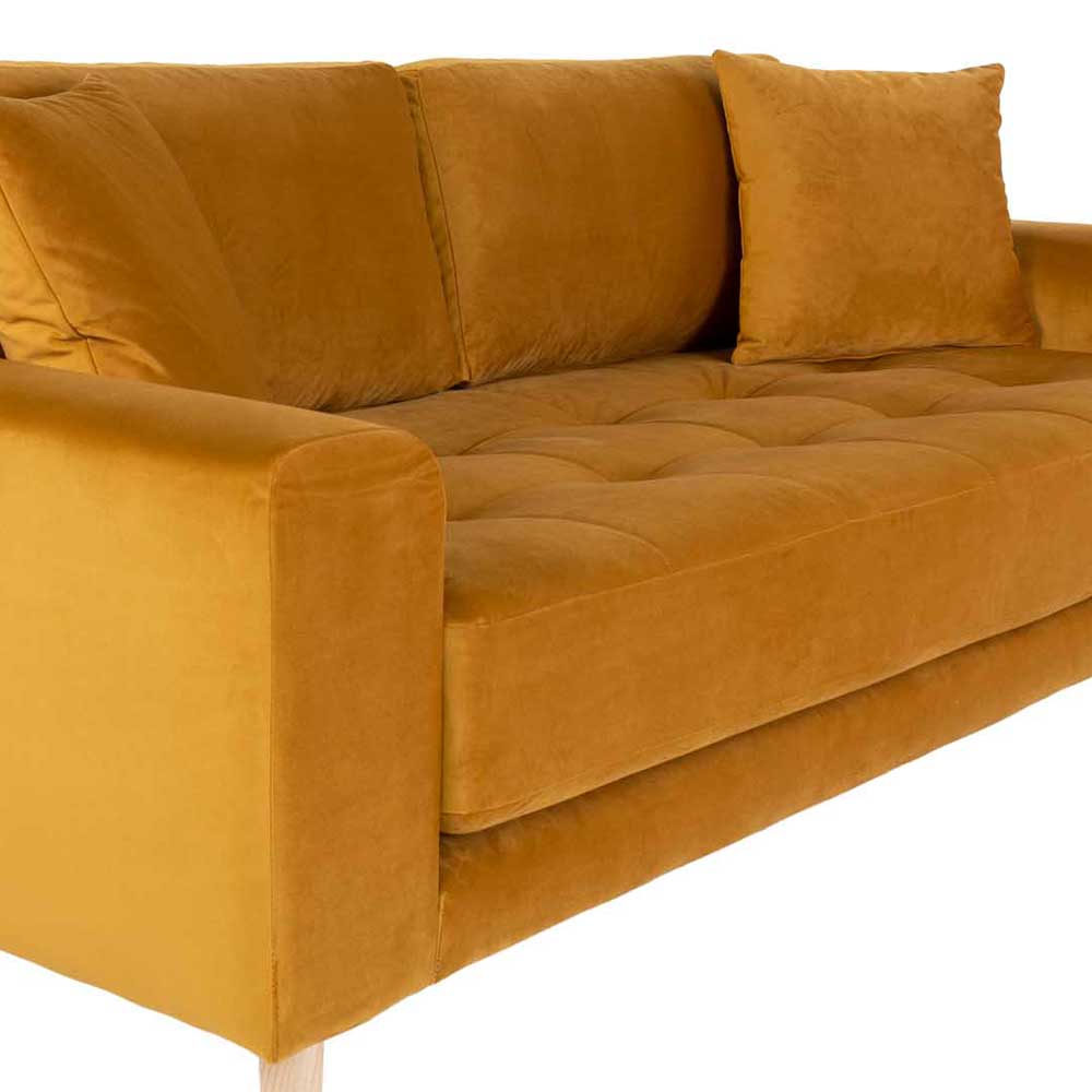 2,5 Sofa in Gelb Samt - Plural