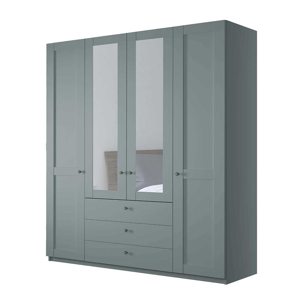 Graugrüner Kombi-Kleiderschrank 200 cm breit - Rajavo