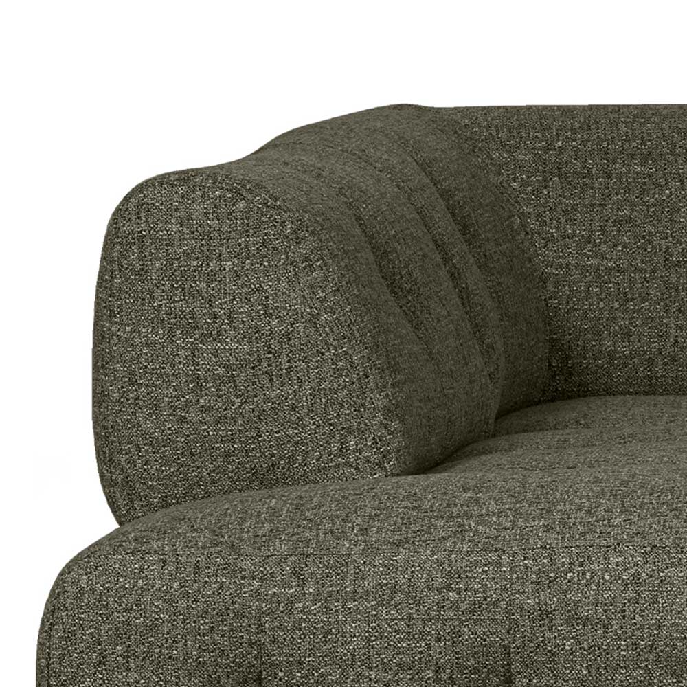 L Sofa aus Strukturstoff in Dunkelgrün - Teresia