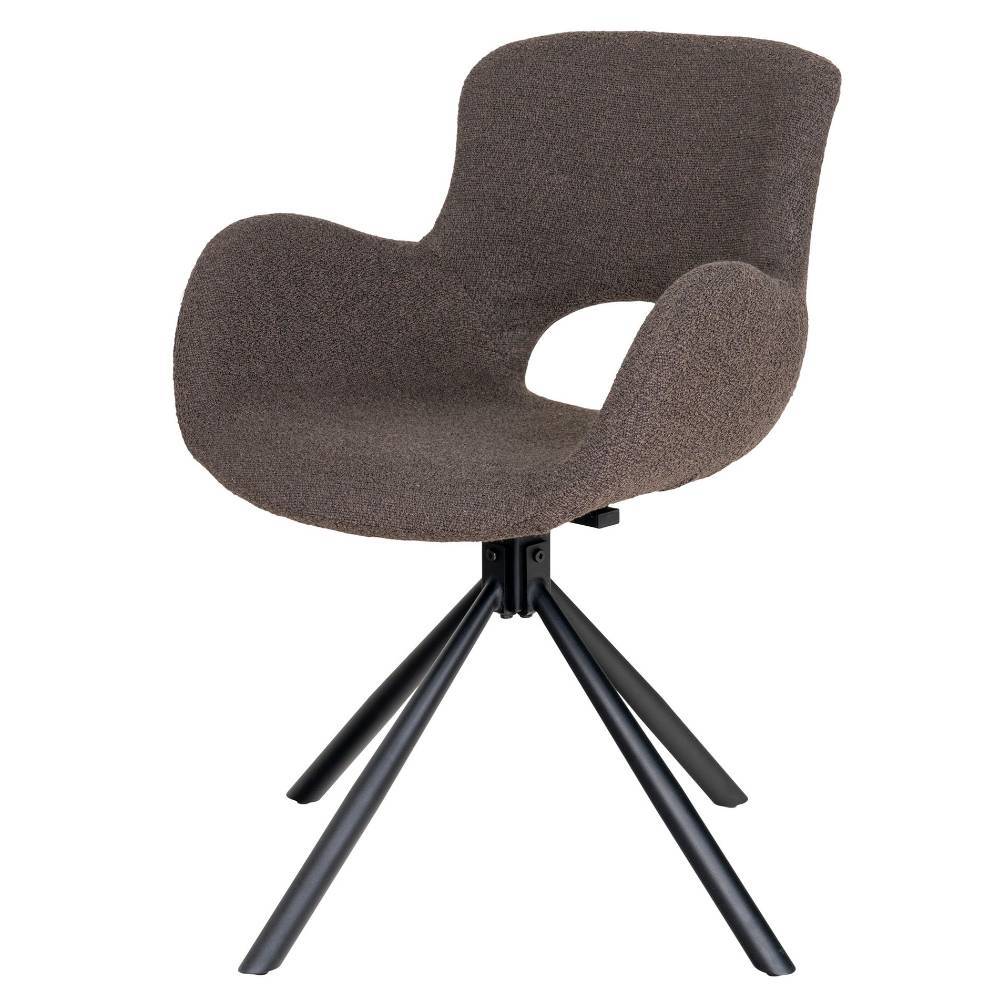 Boucle-Drehstühle in Graubraun - Levisa (2er Set)