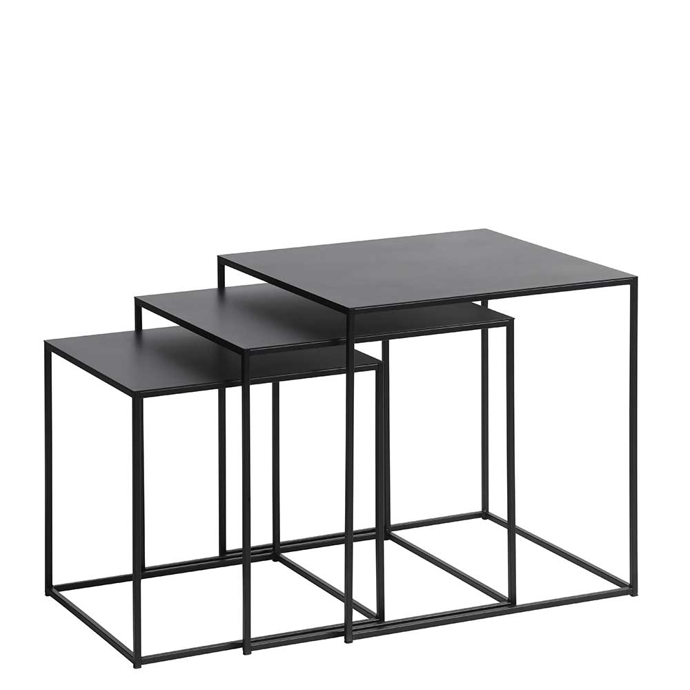 Dreisatz Beistelltisch aus Metall - Clazoria (dreiteilig)