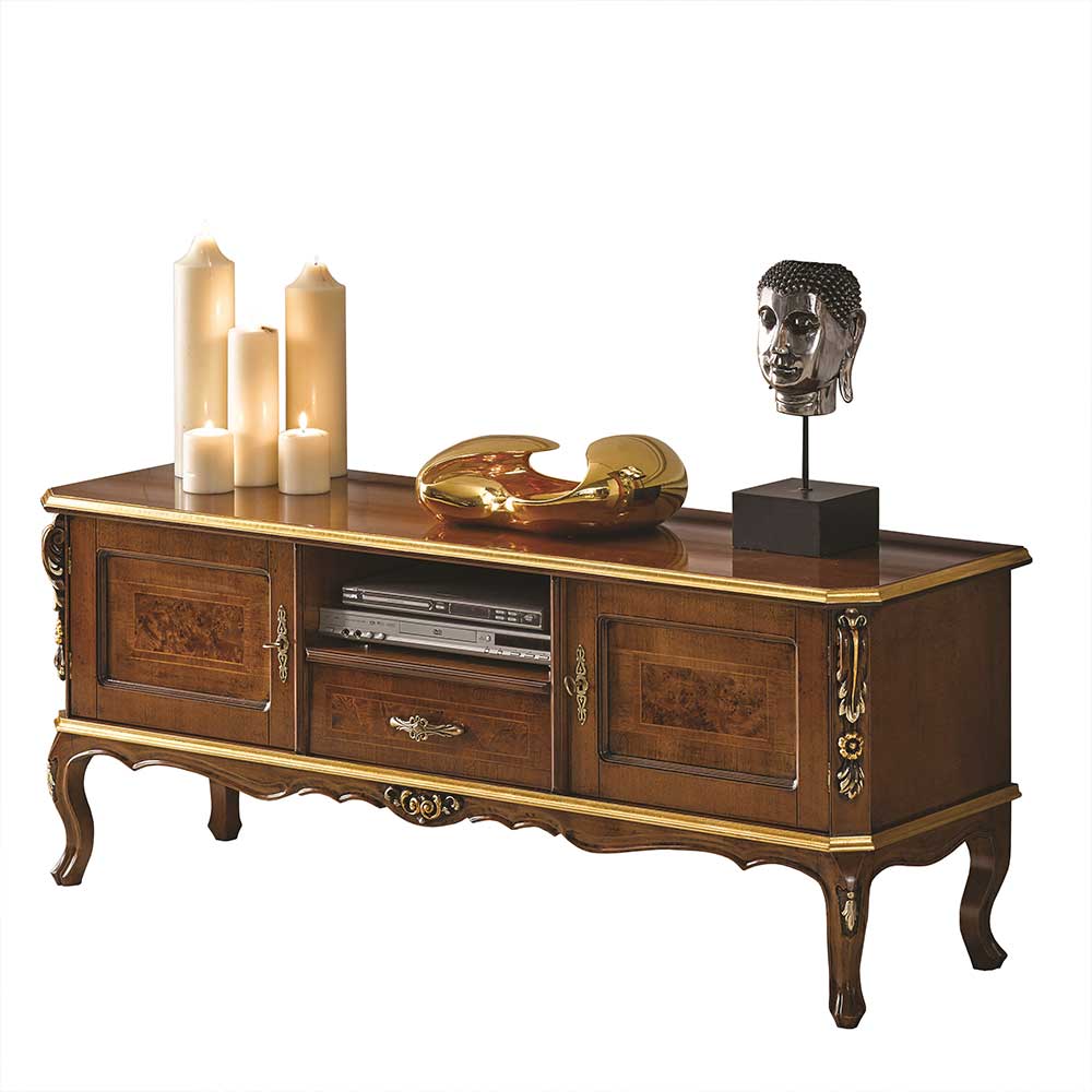 Edles TV Board in Nussbaum & Gold - Acsandrio