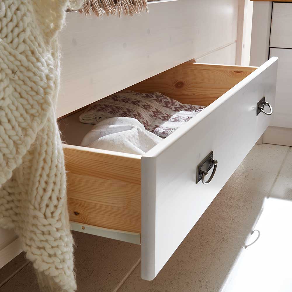 Set Landhausbett & Nachtschränke - Sibiuta (dreiteilig)