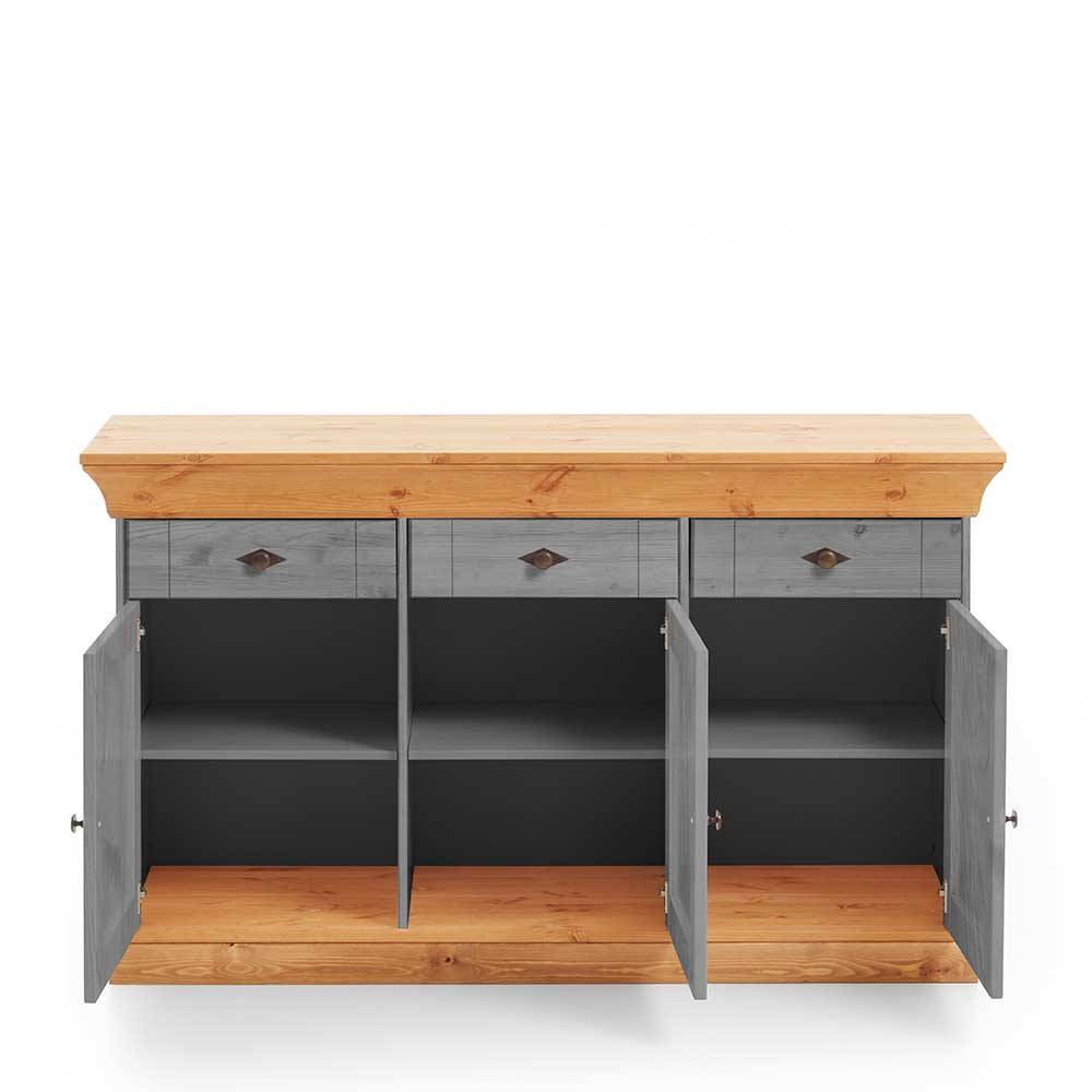 Landhaus Sideboard Cempino in Grau