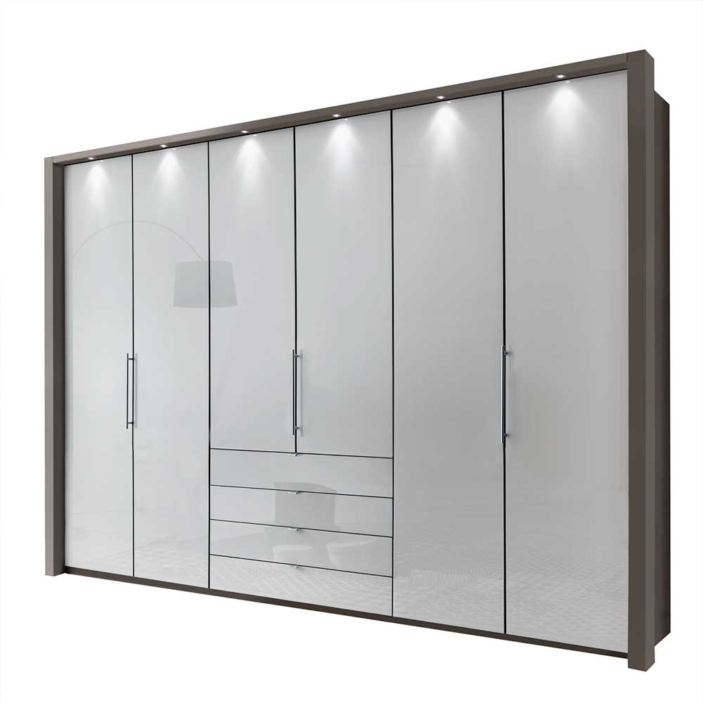 Falttüren-Kleiderschrank mit LED Beleuchtung - Marina