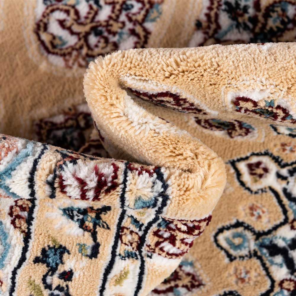 Klassischer Teppich in Hellbraun & Creme & Mehrfarbig - Dortina