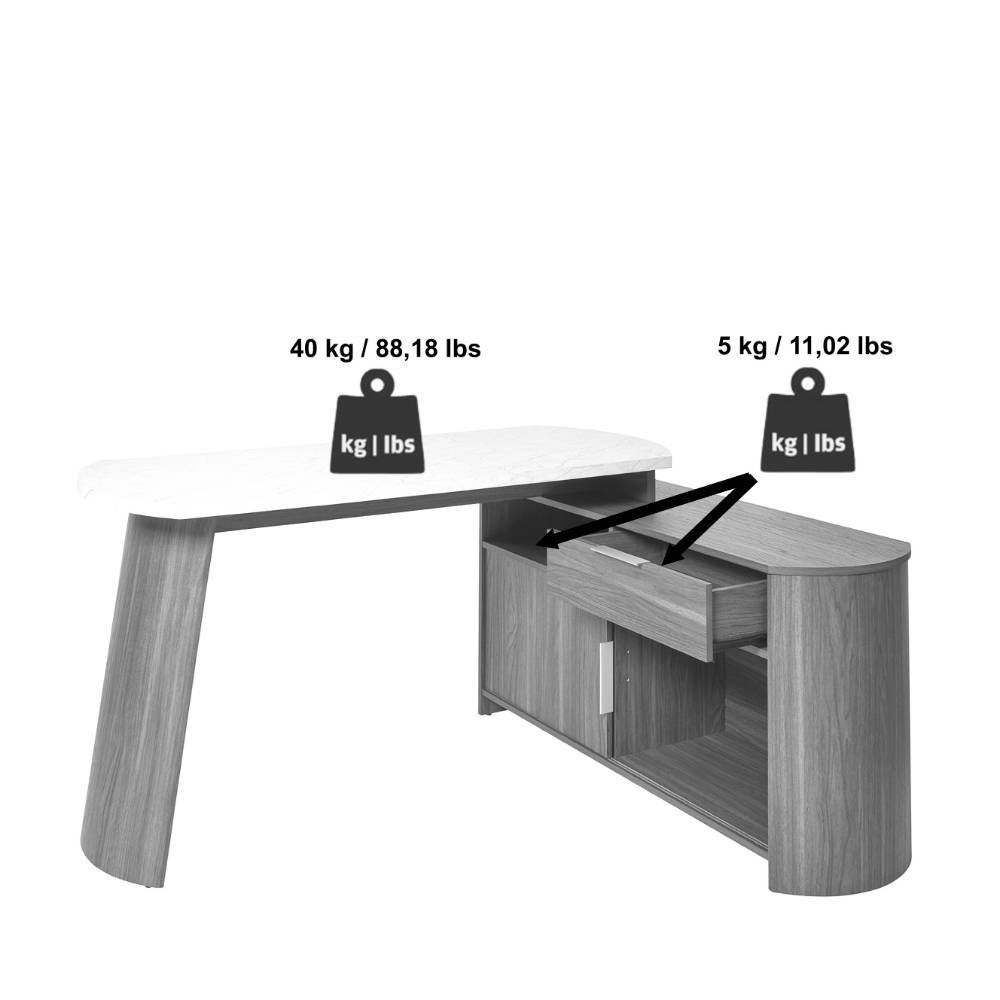 Schreibtisch in Walnuss Holzdekor - Retego
