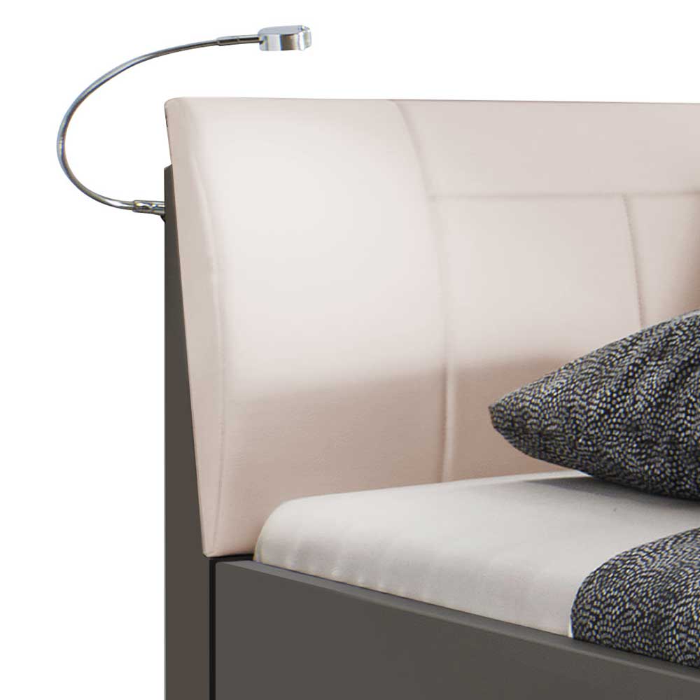 Designer Bett mit Kunstleder Kopfteil - Nasses