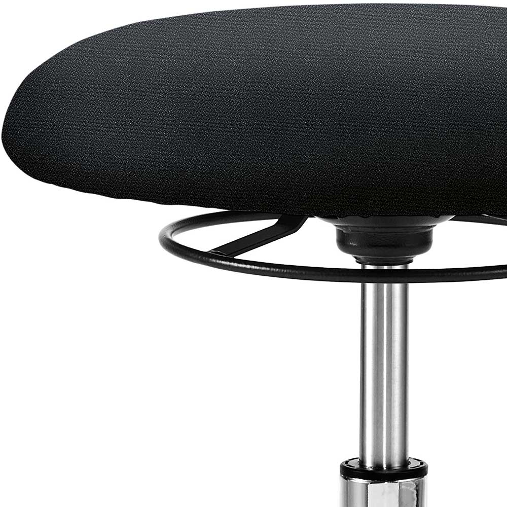 Drehbarer Schreibtisch Hocker in Schwarz & Alu - Ruvenz