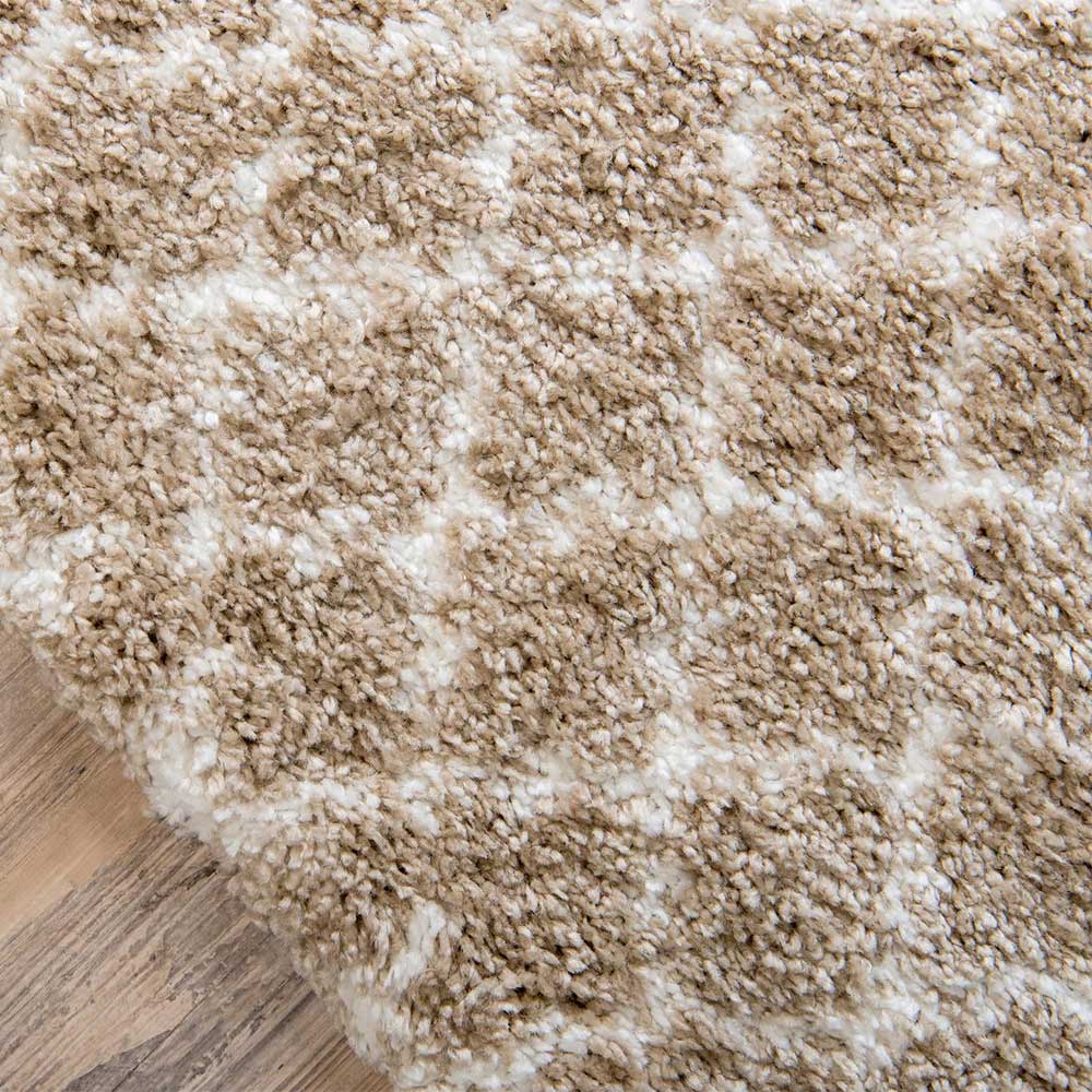 Läufer Teppich mit Kachelmuster und hohem Flor - Mocorapo