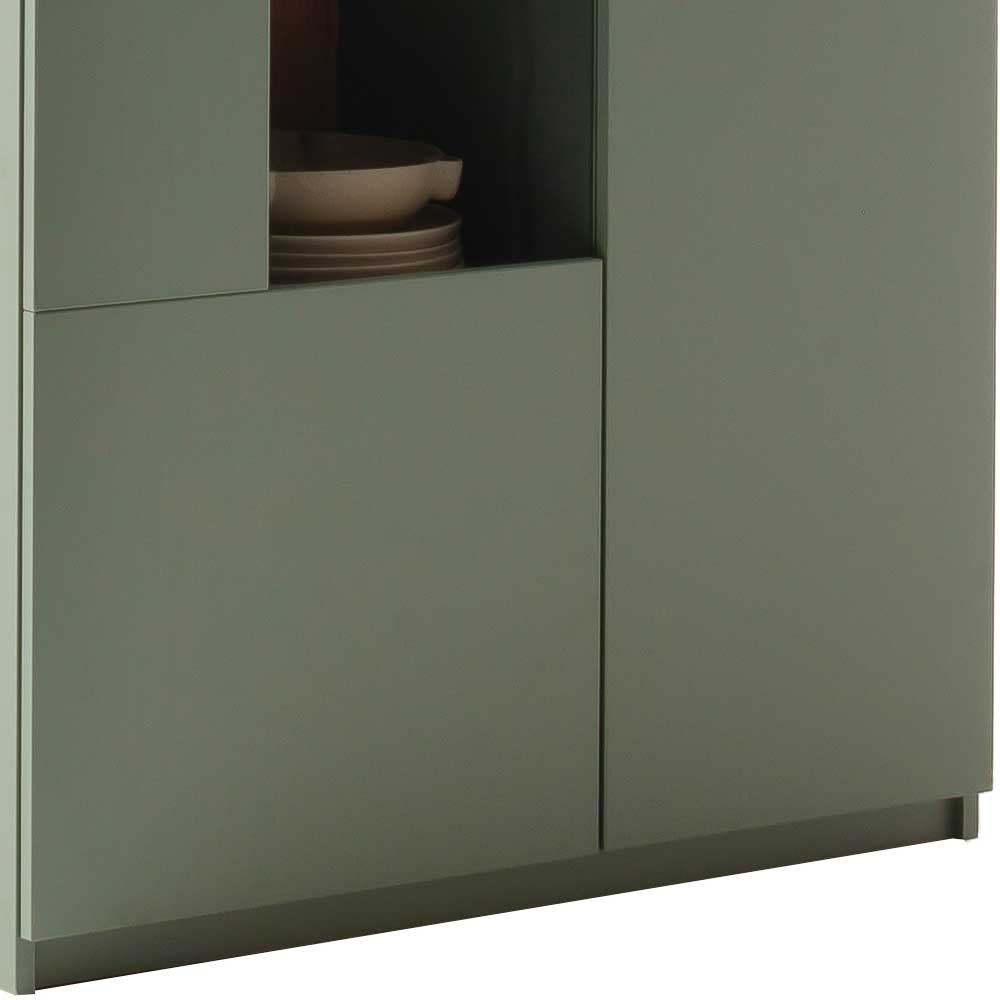 Vitrinenschrank in Graugrün - Kwin