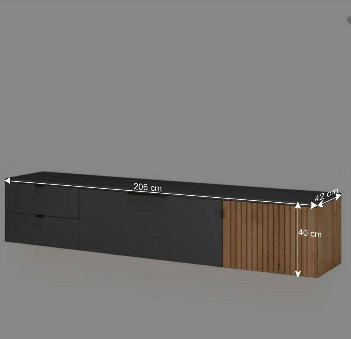 Designer Wohnwand Möbel mit LED - Cruzca (dreiteilig)