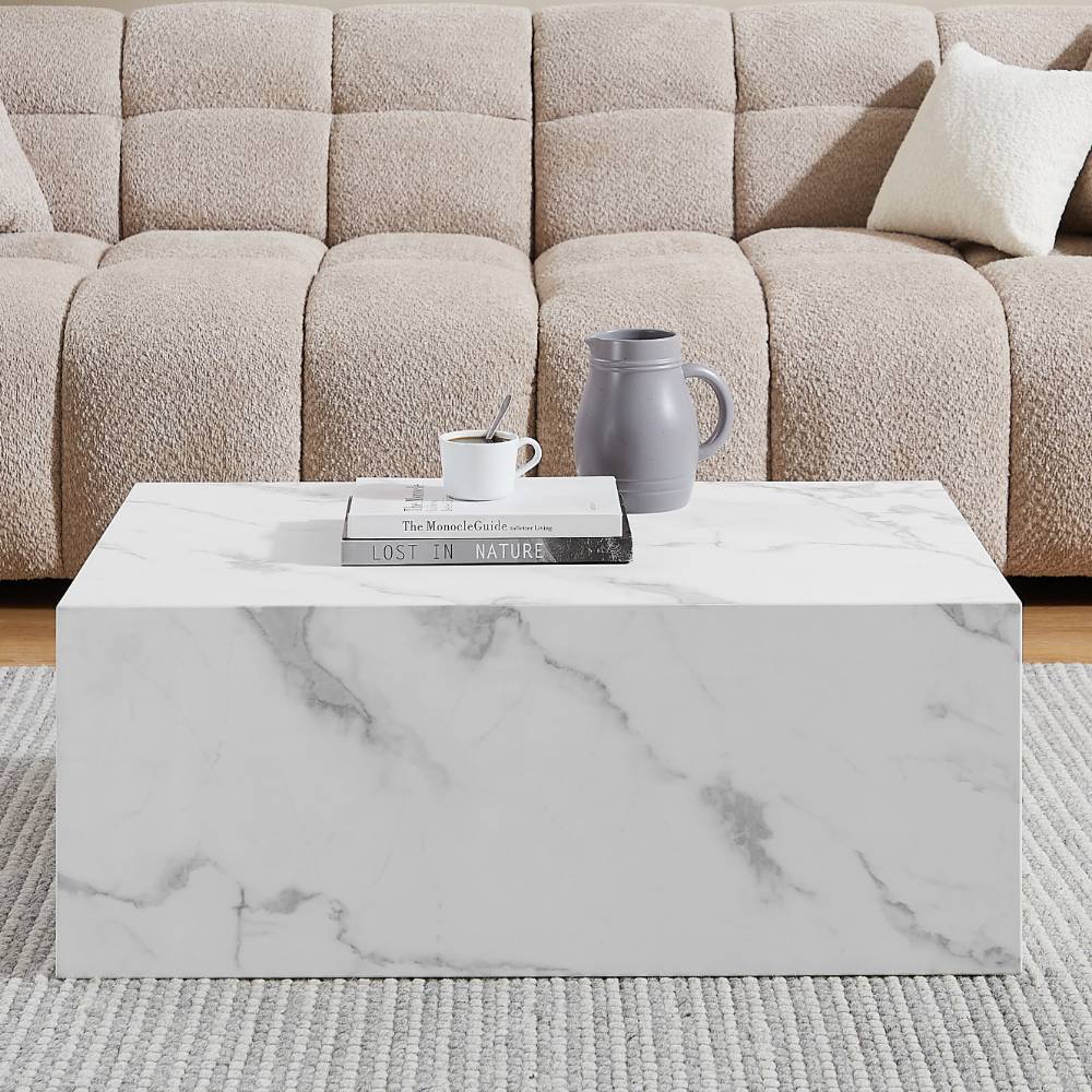 Marmoroptik Sofatisch im Blockdesign - Desaros