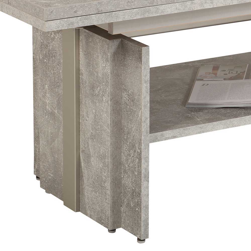 Wohnzimmer Funktionstisch in Beton Grau - Tivegus