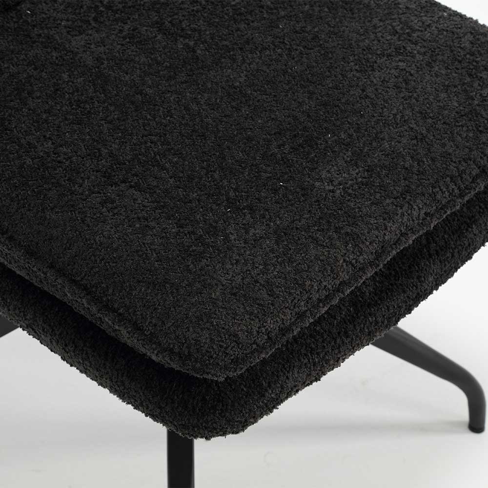 Drehbarer Essstuhl in Anthrazit Boucle - Icoleran (2er Set)