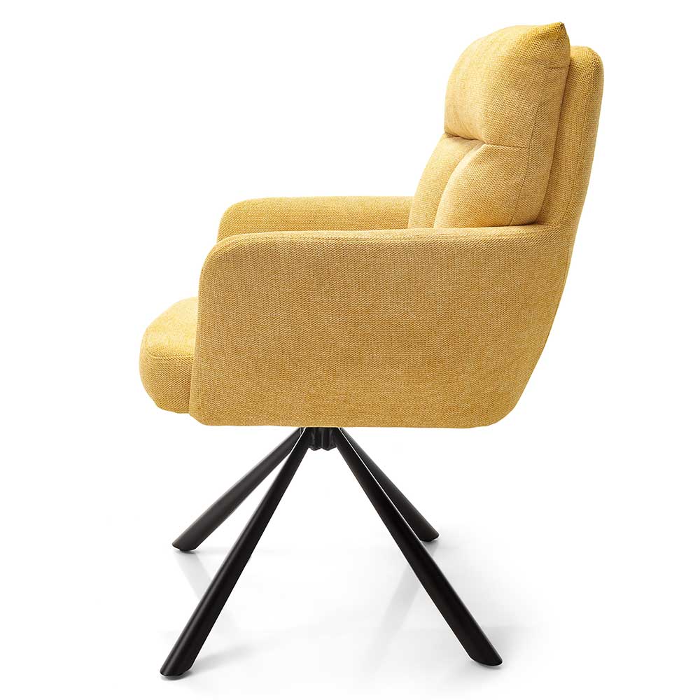 Drehbarer Tischsessel in Gelb - Ucaida (2er Set)