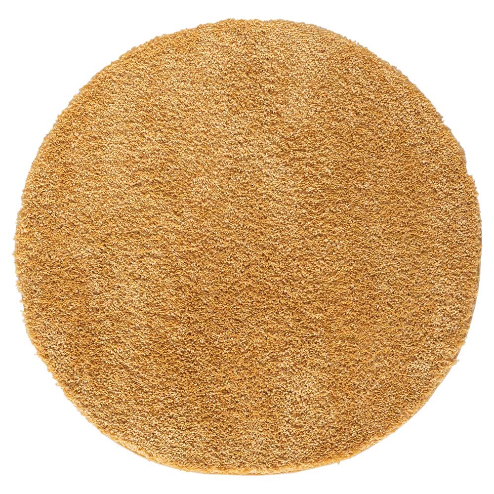 Runder Teppich in Gold Gelb - Lidoria