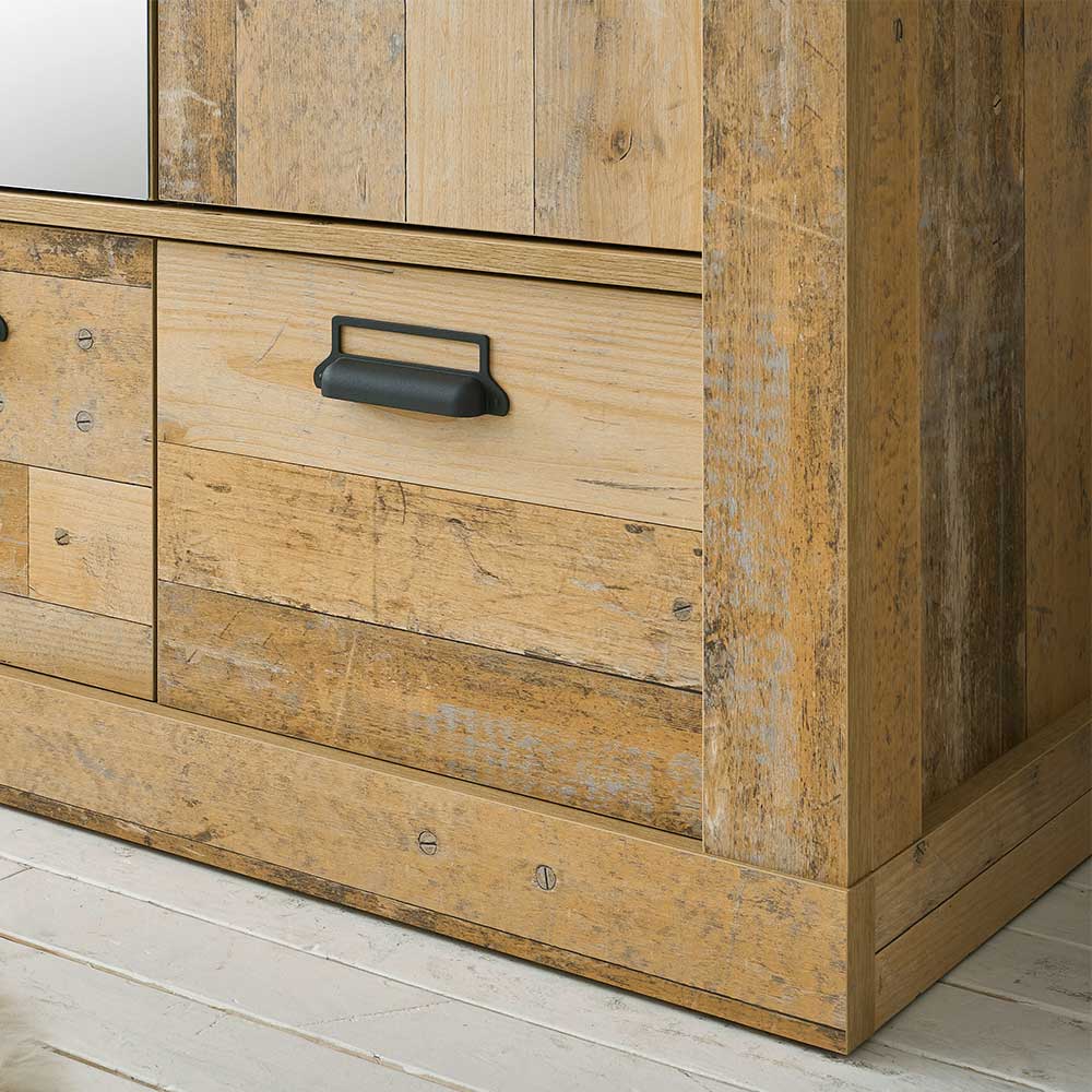 93x209x63 Kleiderschrank mit Spiegel - Naiavio